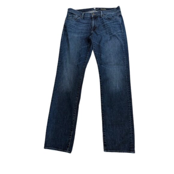 7 For All Mankind Men’s Blue Denim Jeans Size 33 Straight Leg - Picture 2 of 7